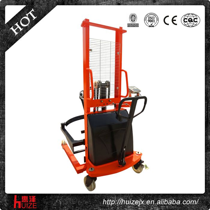 半電動(dòng)稱重油桶車（夾鐵桶，手搖翻轉(zhuǎn)倒料）