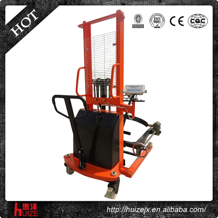 半電動(dòng)稱(chēng)重油桶車(chē)（夾鐵桶，手搖翻轉(zhuǎn)倒料）4